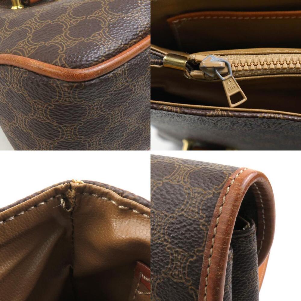 Celine Gold Handbag Brown Macadam Leather - Picture 3 of 4